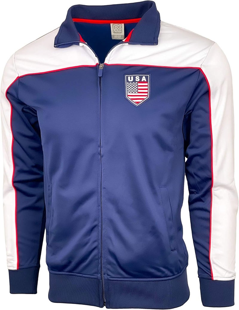 Just 4 Kicks Boy's USA Track Jacket, U.S. Full Zip Sweater Jacket For Kids - Image 5